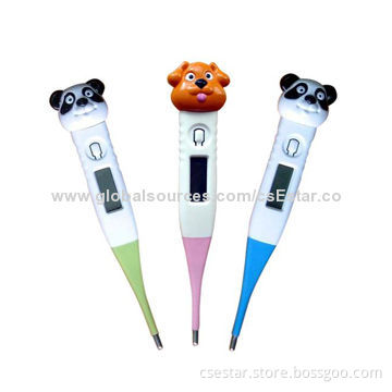 Cute Cartoon Digital Thermometers with Flexible Probe, Waterproof, 12-year Quality Trust